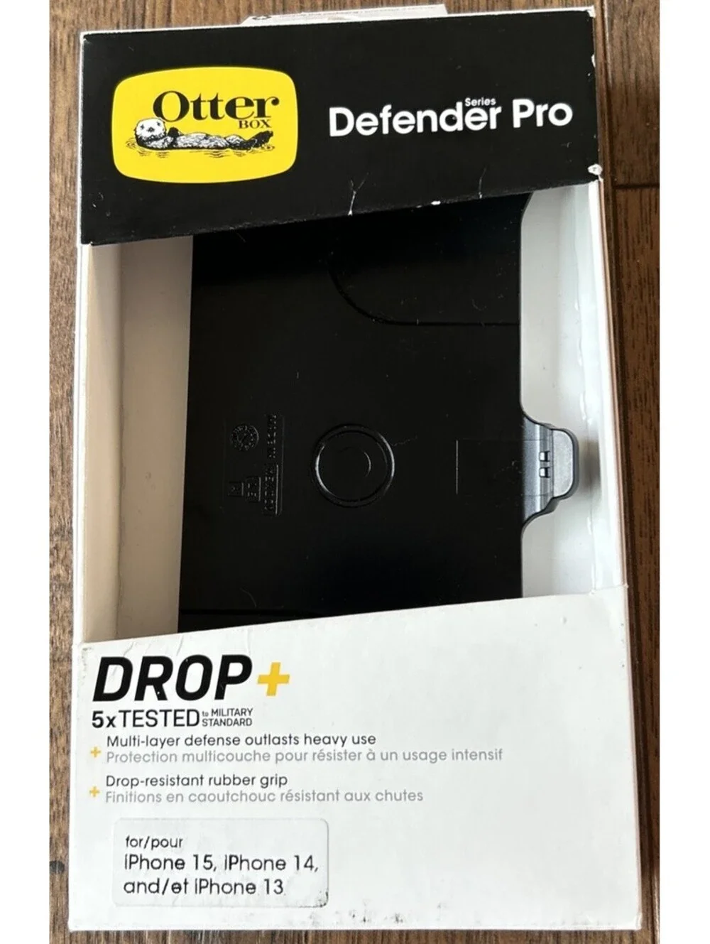 OtterBox Apple iPhone 15, 14, 13 Plus Defender Pro Series Case Black NIB HOLSTER